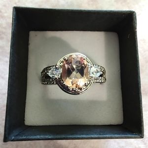 Sterling Galileia Topaz with White Topaz ring NWT Size 9 3/4